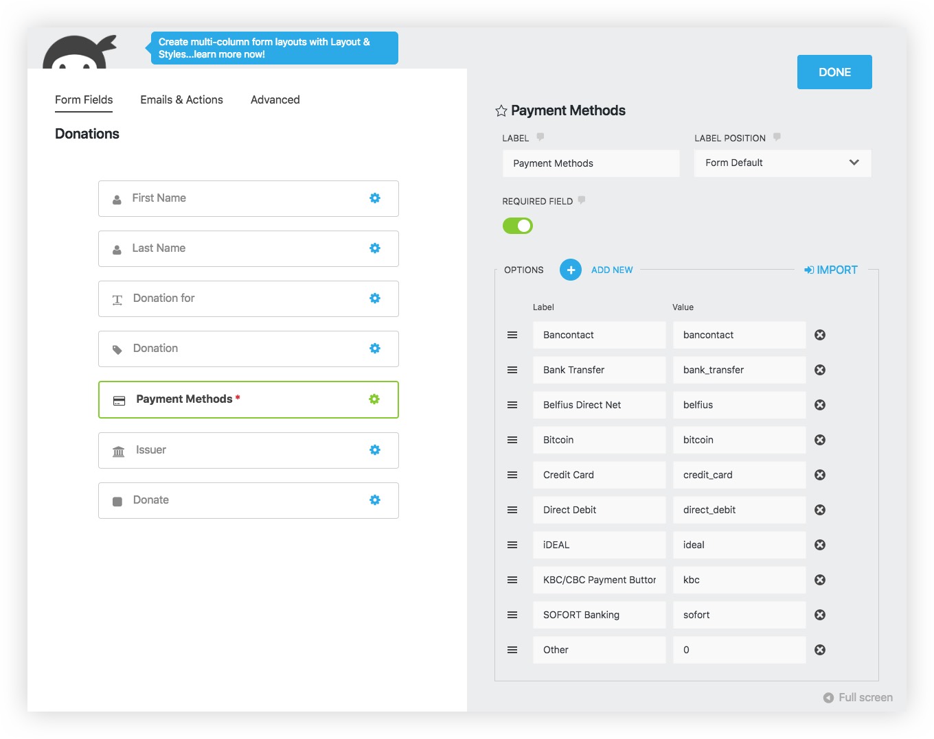 Ninja Forms and Pronamic Pay integration